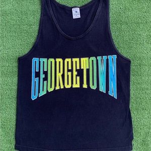 Vintage 80s Georgetown University Hoyas Tank Top Women’s Size Small USA Made